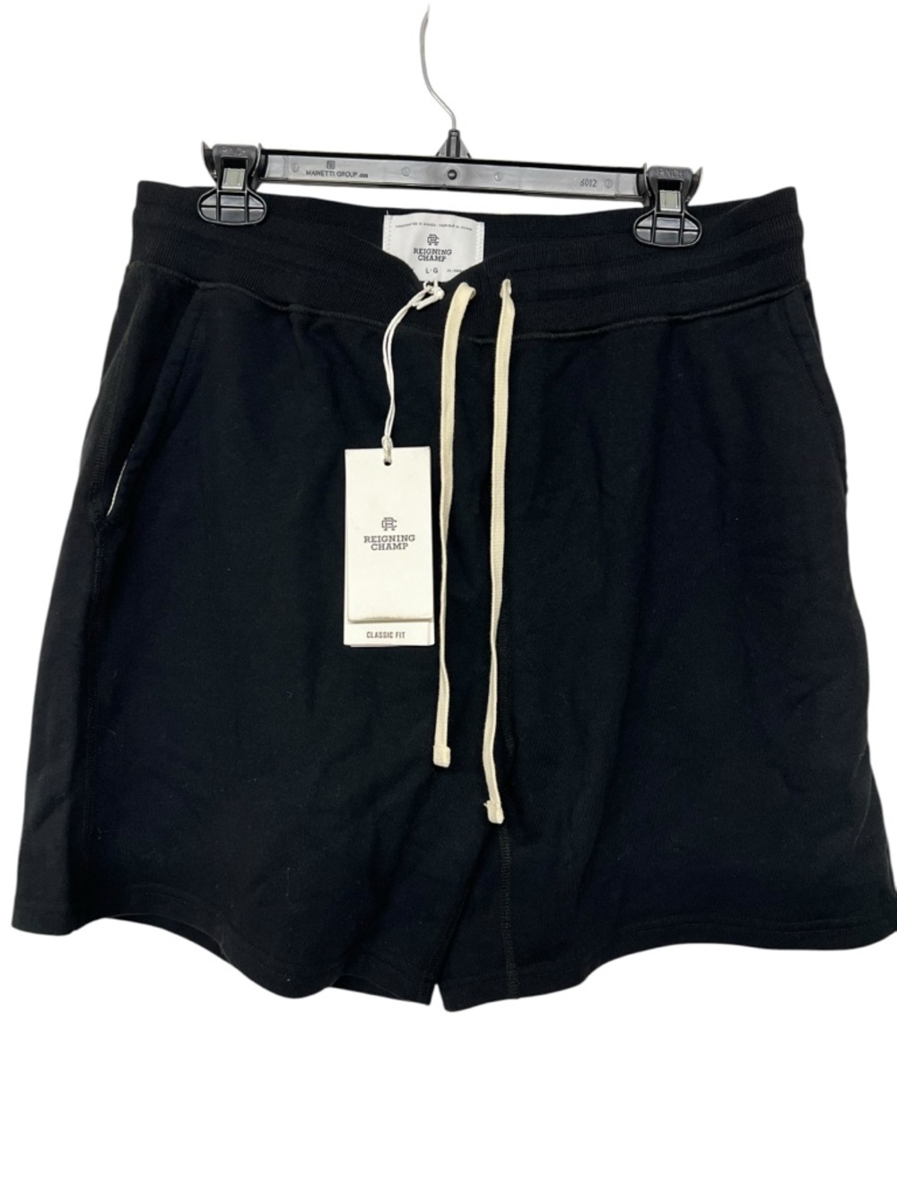 New Mens Reigning Champ Midweight Terry Black Sweatshorts Shorts 6” Large